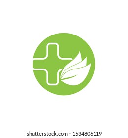 Herbal pharmacy icon and symbol vector illustration