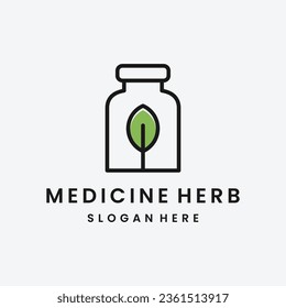 Diseño del logo de la farmacia herbal. Medicina alternativa, diseño vectorial de medicina herbaria.