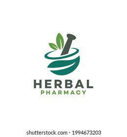 Herbal Pharmacy Logo Design Vector