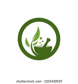 Herbal Pharmacy Logo Vector Template Illustration