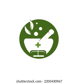 Herbal Pharmacy Logo Vector Template Illustration
