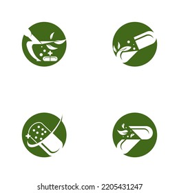 Herbal Pharmacy Logo Vector Template Illustration