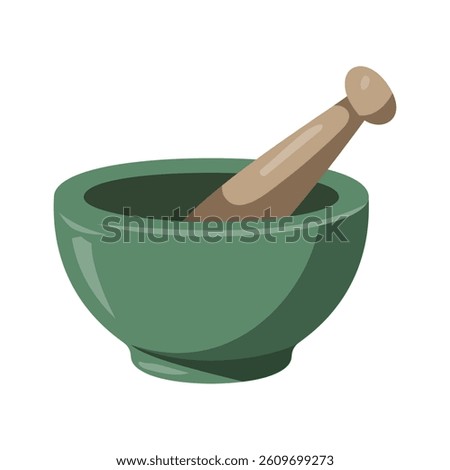 Herbal pharmacy Mortar and pestle Vector illustration design