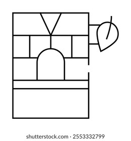 Vector de icono de línea de farmacia de hierbas. Muestra de tienda de farmacia de hierbas. Ilustración negra de símbolo de contorno aislado