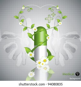 Herbal pill caduceus style