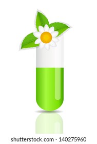Herbal pill icon.Environment background vector illustration