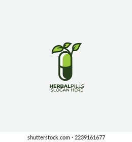 herbal pills color gradient vector