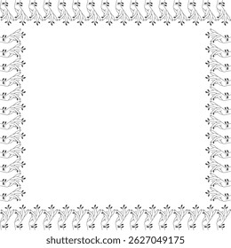 Herbal plant healing frame. Vector witchcraft frame for text. Simple template element for design