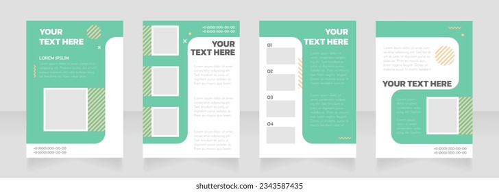 Herbal product green and white blank brochure layout design. Vertical poster template set with empty copy space for text. Premade corporate reports collection. Editable flyer paper pages