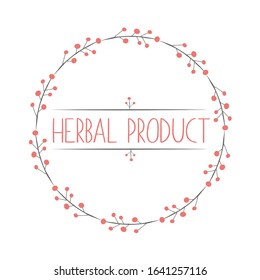 Herbal Product sticker, vector illustration for graphic and design