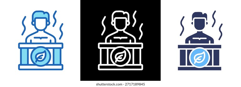 Herbal Sauna Icon Ilustración vectorial triplestyle