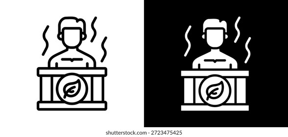Herbal Sauna Icon Ilustración vectorial negro blanco