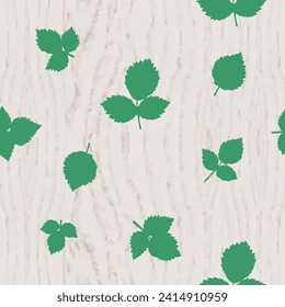 Herbal seamless pattern. Wooden background.