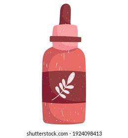 herbal serum drops skin care product cosmetic cartoon vector illustration white background