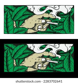 Herbal Smoking Vector Illustration Art svg