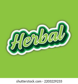 Efecto de texto pegatinas herbales con un estilo moderno y sencillo, utilizable para el logotipo o el título de campaña