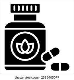 Herbal Supplement Icon Element For Design