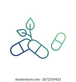 Icono de suplementos de hierbas con fondo blanco Vector Ilustración de stock