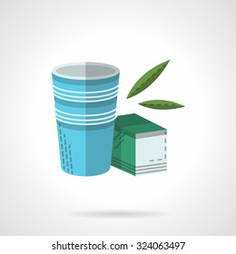 Herbal tea for baby. Healthy nutrition. Flat color stylish vector icon. Elements of web design for business.