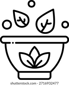 Herbal Tea Bowl Icon Vector