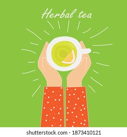 Herbal tea, cafe, leaf,cup,Tea, Green, yellow,