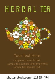 herbal tea card design. vector illustration