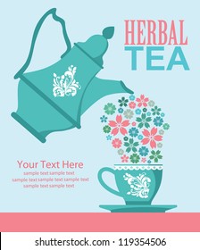 herbal tea card design. vector illustration