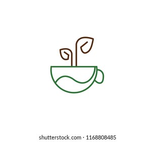 Herbal Tea and coffee vector icon design