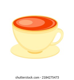 Herbal tea in the cup cartoon vector illustration isolated on the white background 