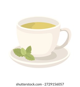 Taza de té de hierbas plana ilustración