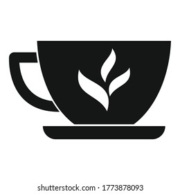 Herbal tea cup icon. Simple illustration of herbal tea cup vector icon for web design isolated on white background