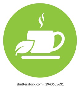 vector de icono de taza de té herbal