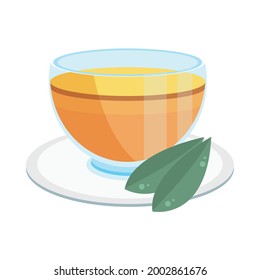 té de hierbas en un icono aislado de taza
