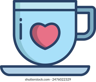 herbal tea cup linear color illustration icon