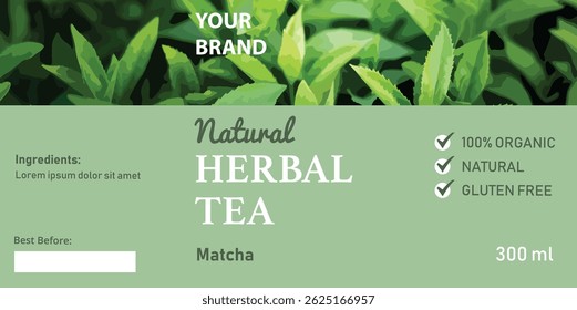 herbal tea drink label design