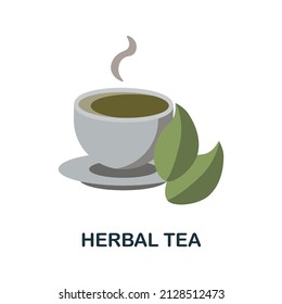 Herbal Tea flat icon. Colored element sign from drinks collection. Flat Herbal Tea icon sign for web design, infographics and more.