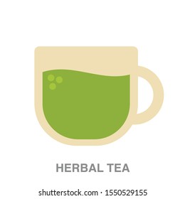 Herbal tea flat icon on white transparent background. You can be used herbal tea icon for several purposes.