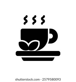 Herbal Tea Glyph Icon. Herbal Tea Icon