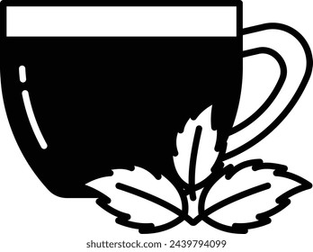 Herbal Tea glyph and line vector illustration
