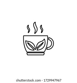 Herbal tea icon. Aromatherapy sign. Flat icon design.