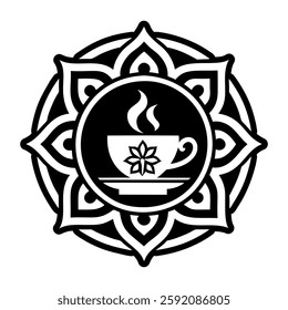 Herbal tea icon in glyph style