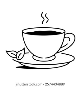 Herbal tea icon in hand drawn style 

