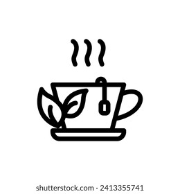 herbal tea icon or logo design isolated sign symbol vector illustration - high quality line style vector icon suitable for designers, web developers, displays and websites