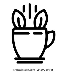 Herbal tea icon outline vector. Detox warm beverage. Fitness organic drink