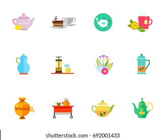 Herbal tea icon set