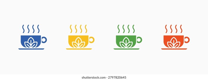Herbal Tea Icon Set Color Multiple Style Collection Illustration