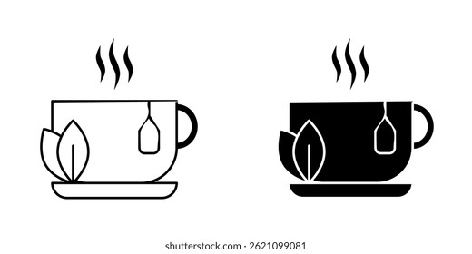 Herbal tea icon set. Herbal tea vector icon in line design for web design, logo and mobile app. Symbol of Herbal tea on white background.