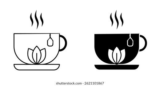 Herbal tea Icon set. Herbal tea Vector Icon in line style design. Herbal tea Symbol. Vector illustration.