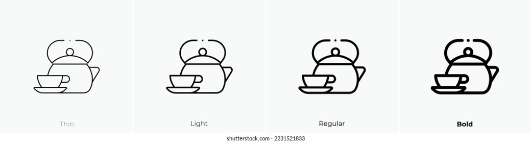 herbal tea icon. Thin, Light Regular And Bold style design isolated on white background