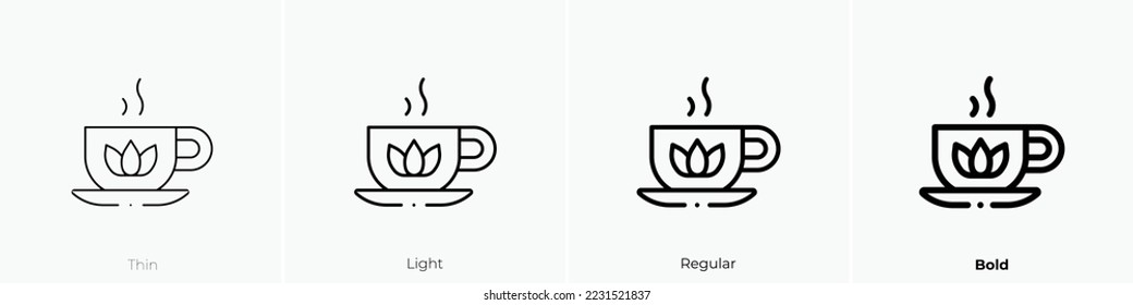 herbal tea icon. Thin, Light Regular And Bold style design isolated on white background